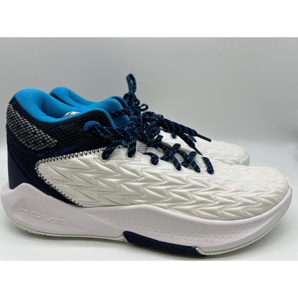 Under Armour HOVR Havoc 5 Team Basketball White/Navy Shoes 3024979-103 Size 10.5 main image 12